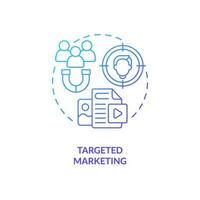 Targeted marketing blue gradient concept icon. Customer experience. Business strategy. Micro community. People connection abstract idea thin line illustration. Isolated outline drawing vector