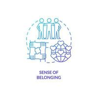 Sense of belonging blue gradient concept icon. Micro community. Common goal. Interpersonal relationship. Social cohesion abstract idea thin line illustration. Isolated outline drawing vector