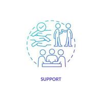 Support blue gradient concept icon. Emotional wellness. Group of people. Mental health. Social connection. Micro community abstract idea thin line illustration. Isolated outline drawing vector