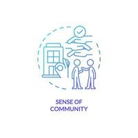 Sense of community blue gradient concept icon. Shared housing. Living together. Support network. Social cohesion. Connecting people abstract idea thin line illustration. Isolated outline drawing vector