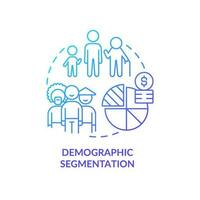 Demographic segmentation blue gradient concept icon. Age and gender. Type of market segmentation abstract idea thin line illustration. Isolated outline drawing vector