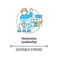 Determine leadership concept icon. Stage of successful merger abstract idea thin line illustration. Developing leader. Isolated outline drawing. Editable stroke vector