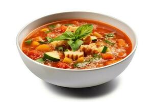 vegetarian soup white isolated background Food Photography AI Generated photo