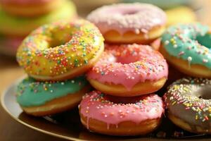 donuts in The kitchen table Food Photography AI Generated photo