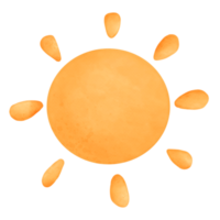 Sun cartoon watercolor png