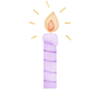 Watercolor candle purple png