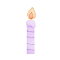 aquarelle bougie violet png