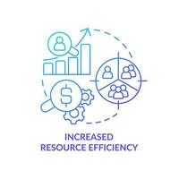 Increased resource efficiency blue gradient concept icon. Development. Market segmentation benefit abstract idea thin line illustration. Isolated outline drawing vector