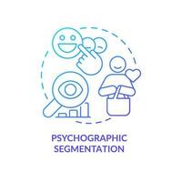 Psychographic segmentation blue gradient concept icons set. Motivations. Market segmentation type abstract idea thin line illustration. Isolated outline drawing vector