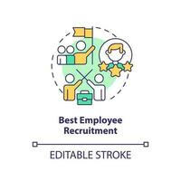 Best employee recruitment concept icon. Merge teams successfully abstract idea thin line illustration. Hiring top talent. Isolated outline drawing. Editable stroke vector