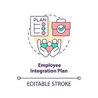 Employee integration plan concept icon. Prevent mass resignation from workers abstract idea thin line illustration. Isolated outline drawing. Editable stroke vector