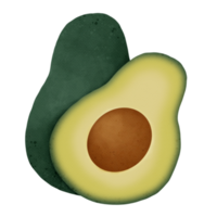 Avocado watercolor fruit png