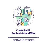 Create public content around why concept icon. Raise prices without losing customers abstract idea thin line illustration. Isolated outline drawing. Editable stroke vector