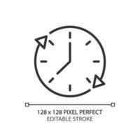 Time period pixel perfect linear icon. Validity and expiration. Estimating duration. Task length. Thin line illustration. Contour symbol. Vector outline drawing. Editable stroke