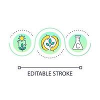 Metabolism in plants loop concept icon. Continual live plants and roots. Photosynthesis abstract idea thin line illustration. Isolated outline drawing. Editable stroke vector