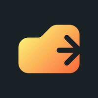 Logout orange solid gradient ui icon for dark theme. Exit project. Quit mobile application. Filled pixel perfect symbol on black space. Modern glyph pictogram for web. Isolated vector image