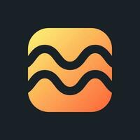 Float animation orange solid gradient ui icon for dark theme. Add sense of weightlessness. Filled pixel perfect symbol on black space. Modern glyph pictogram for web. Isolated vector image