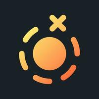 Remove breathe animation orange solid gradient ui icon for dark theme. Video effects editor. Filled pixel perfect symbol on black space. Modern glyph pictogram for web. Isolated vector image