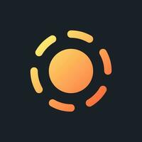 Breathe animation effect orange solid gradient ui icon for dark theme. Add relaxation feeling. Filled pixel perfect symbol on black space. Modern glyph pictogram for web. Isolated vector image