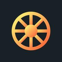 Hue color orange solid gradient ui icon for dark theme. Palette wheel. Video correcting tool. Filled pixel perfect symbol on black space. Modern glyph pictogram for web. Isolated vector image