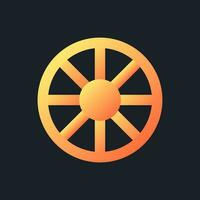 Hue color orange solid gradient ui icon for dark theme. Palette wheel. Video correcting tool. Filled pixel perfect symbol on black space. Modern glyph pictogram for web. Isolated vector image