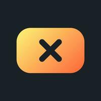 Remove background orange solid gradient ui icon for dark theme. Unwanted subject in footage. Filled pixel perfect symbol on black space. Modern glyph pictogram for web. Isolated vector image