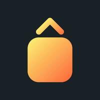 Jump animation orange solid gradient ui icon for dark theme. Dynamic video effect. Editing tool. Filled pixel perfect symbol on black space. Modern glyph pictogram for web. Isolated vector image