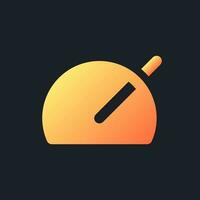 Speed up orange solid gradient ui icon for dark theme. Footage editing. Accelerate video. Filled pixel perfect symbol on black space. Modern glyph pictogram for web. Isolated vector image