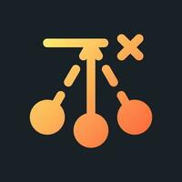 Remove pendulum effect orange solid gradient ui icon for dark theme. Delete oscillation layer. Filled pixel perfect symbol on black space. Modern glyph pictogram for web. Isolated vector image