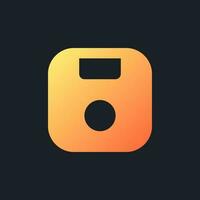 Save orange solid gradient ui icon for dark theme. Progress store. Keep changes. Record information. Filled pixel perfect symbol on black space. Modern glyph pictogram for web. Isolated vector image