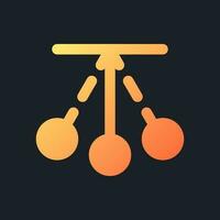 Pendulum animation orange solid gradient ui icon for dark theme. Back and forth motion. Film editing. Filled pixel perfect symbol on black space. Modern glyph pictogram for web. Isolated vector image