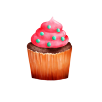 choklad muffin med rosa vispad grädde png