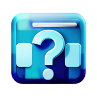 3d question mark icon sign png