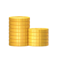 3D Stack of golden coins png