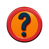 3d question mark icon sign png