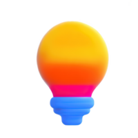 3d lampadina leggero icona png