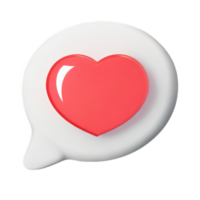 3d social media underrättelse kärlek tycka om hjärta ikon png
