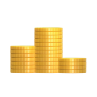 3D Stack of golden coins png