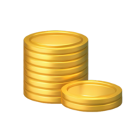 3d stack av gyllene mynt png