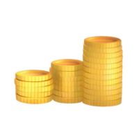 3D Stack of golden coins png