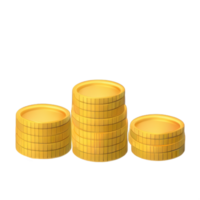 3d pilha do dourado moedas png