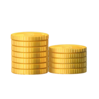 3D Stack of golden coins png