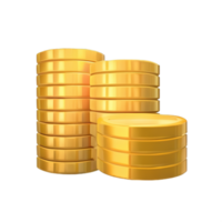 3D Stack of golden coins png