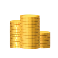 3D Stack of golden coins png