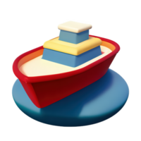 3d dessin animé bateau png