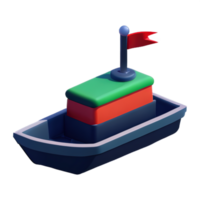 3d desenho animado barco png