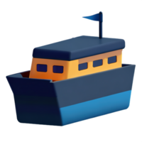 3d desenho animado barco png