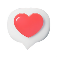 3d sociale media notifica amore piace cuore icona png