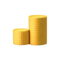 3D Stack of golden coins png