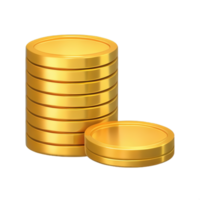 3D Stack of golden coins png